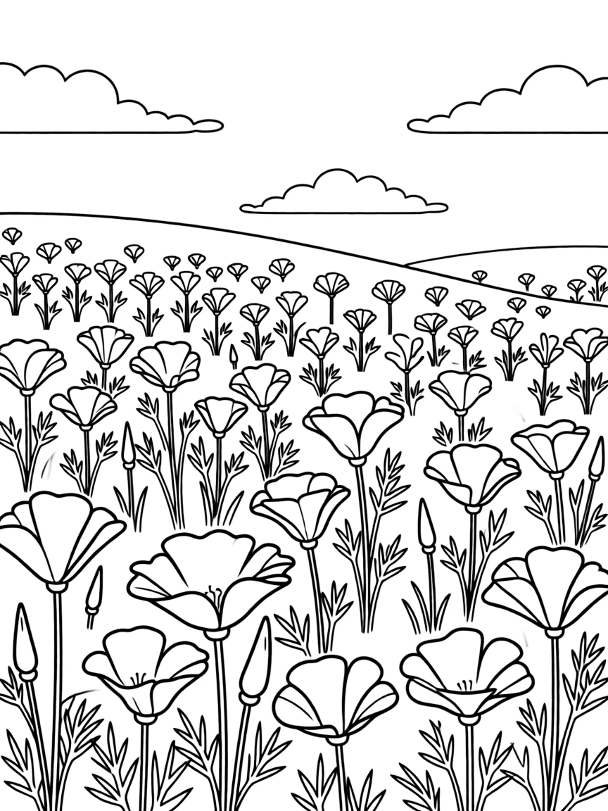 (California) California poppy flowers in a field