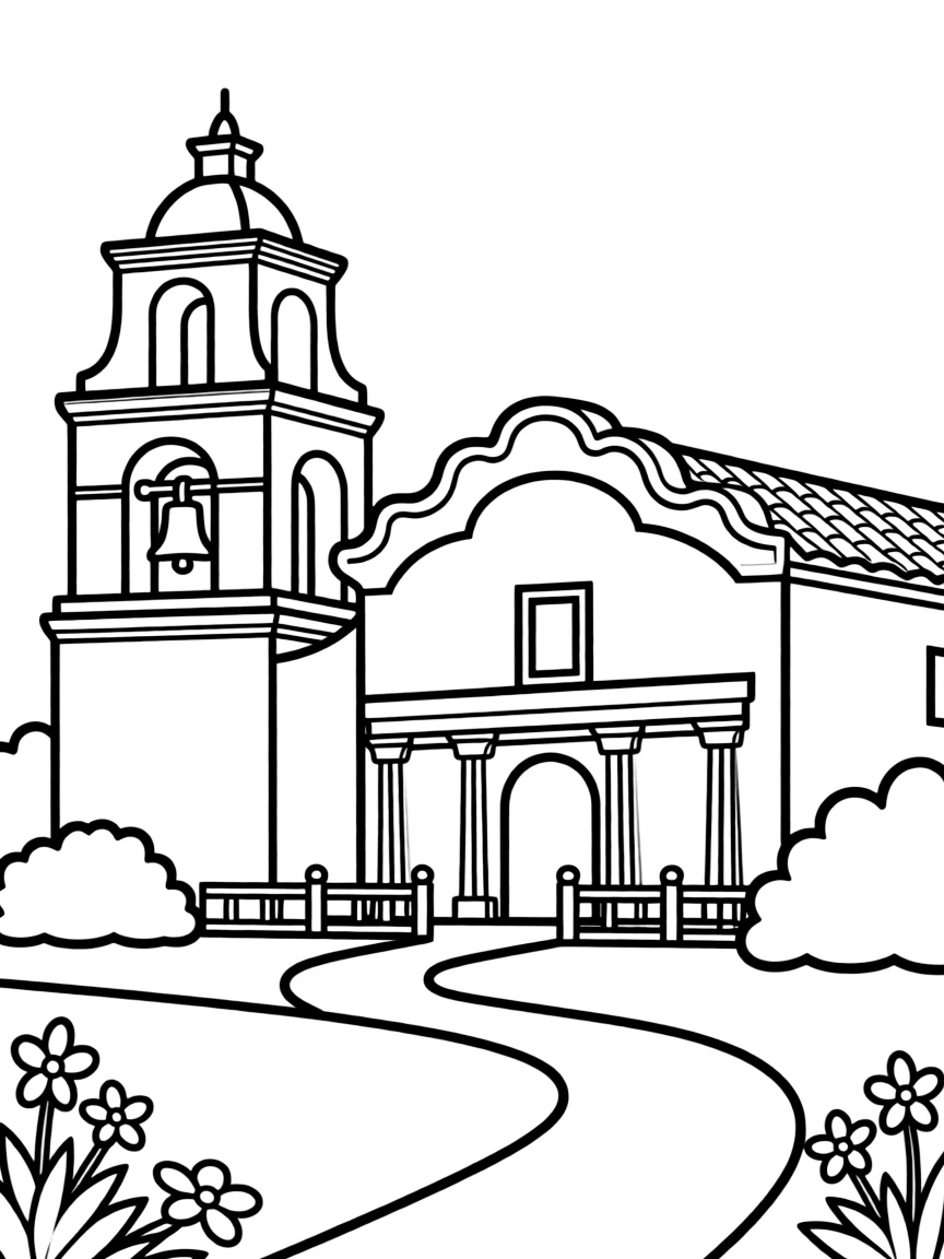 (California) Mission San Juan Capistrano with bell tower