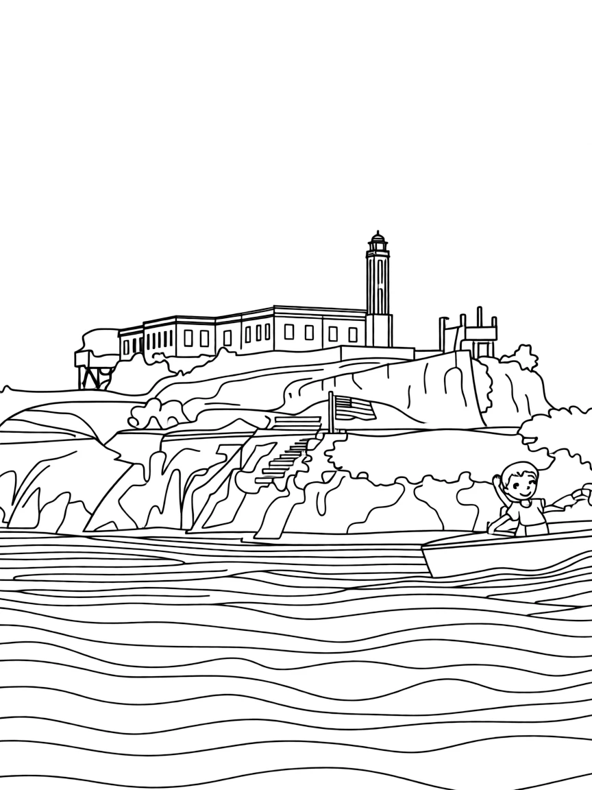 (California) Alcatraz Island prison in San Francisco Bay