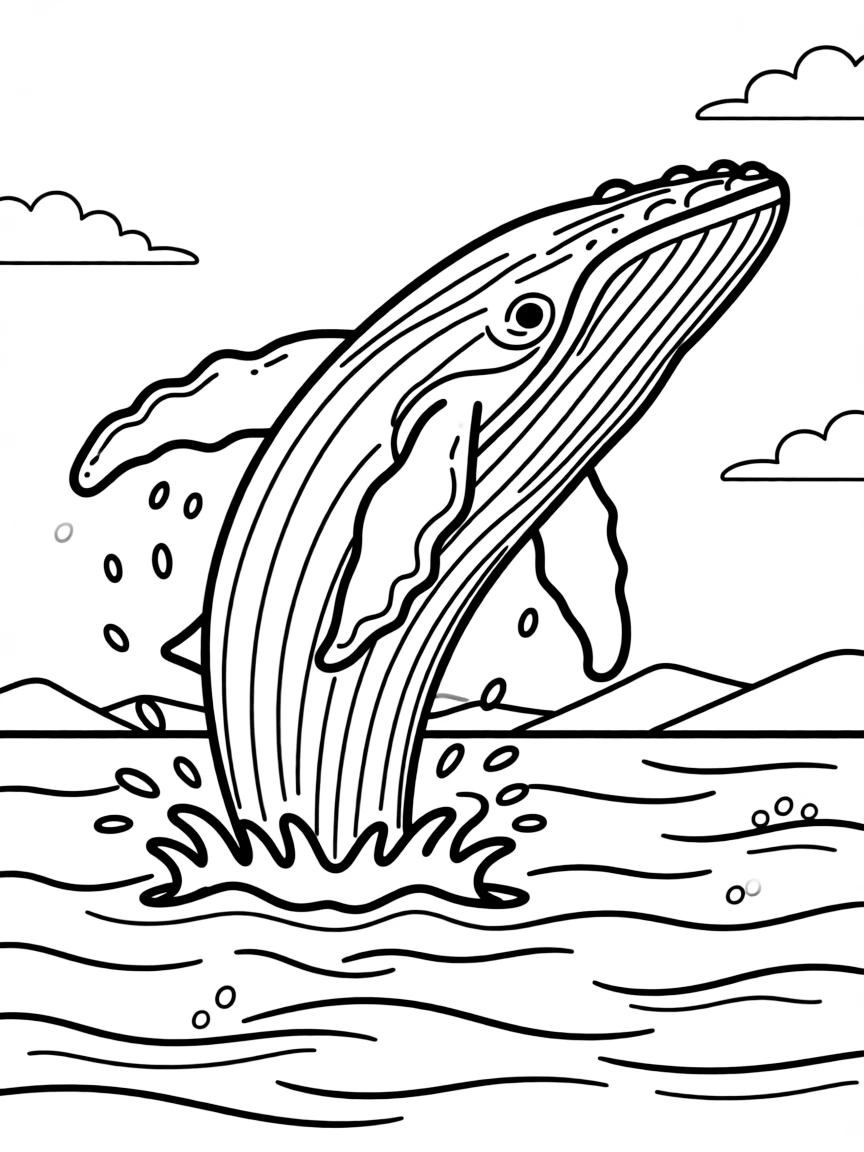 (California) Humpback whale breaching in the Pacific Ocean
