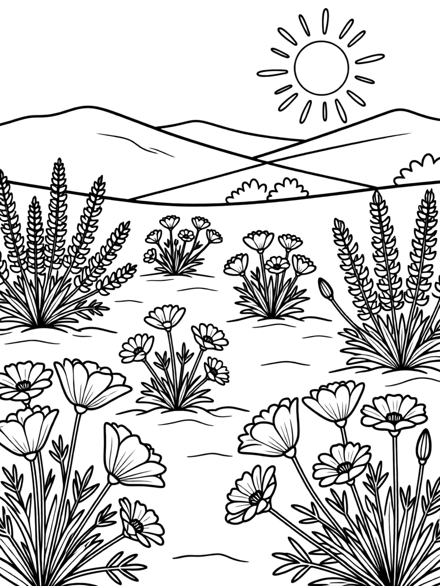 (California) Desert wildflowers blooming in spring