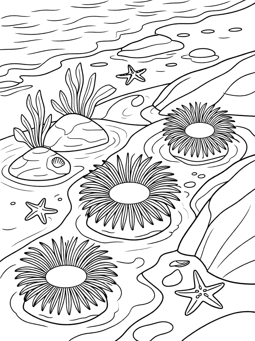 (California) Sea anemones in tide pools