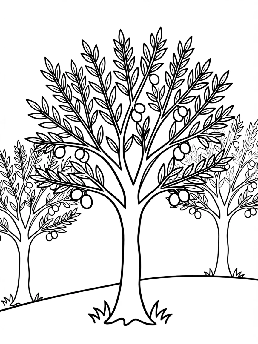 (California) California olive trees with olives