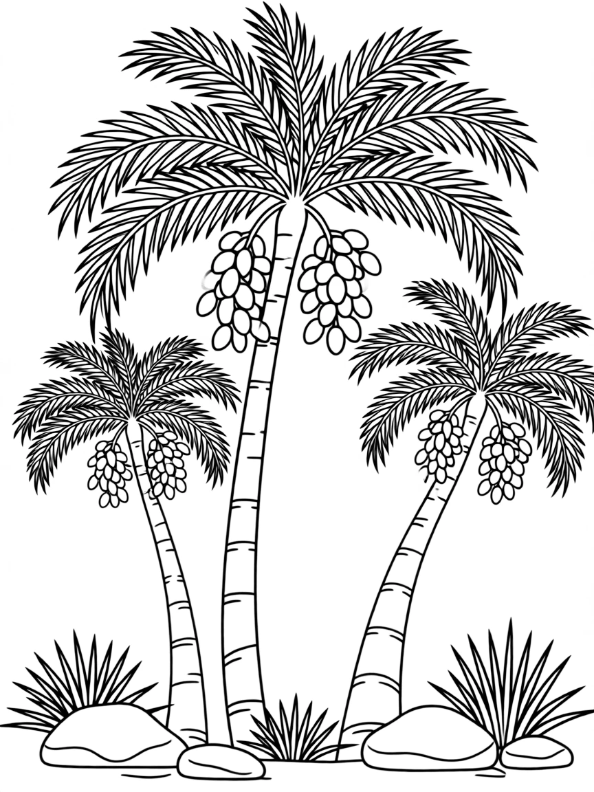 (California) California date palm trees with dates