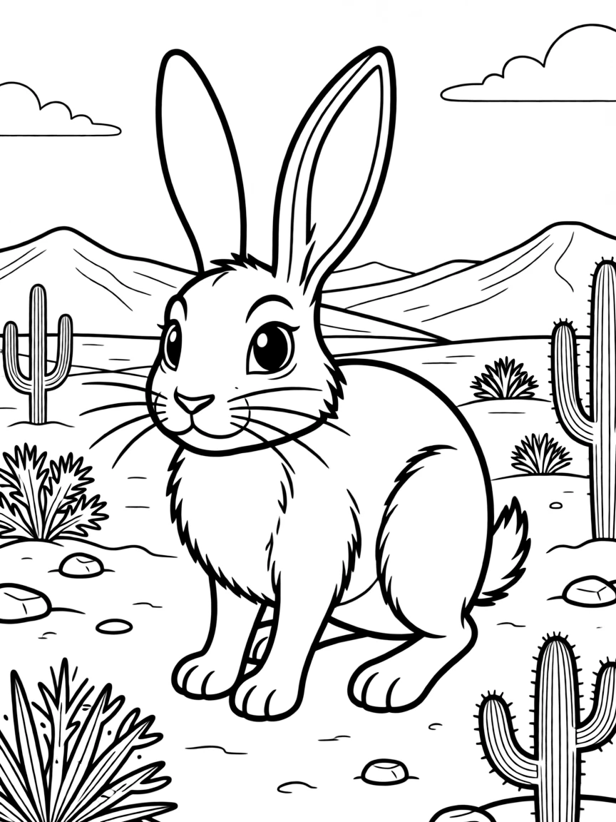 (California) Desert jackrabbit in California wilderness