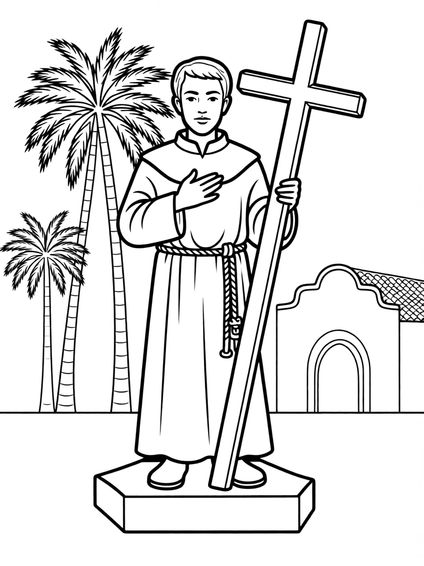 (California) California mission padre statue