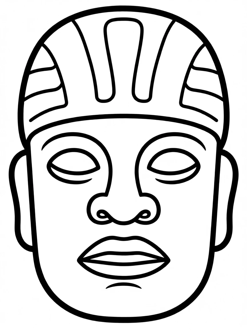 (Mexico) A basic Olmec head sculpture outline