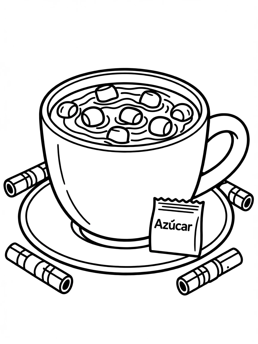 (Mexico) A simple Mexican hot chocolate cup with marshmallows