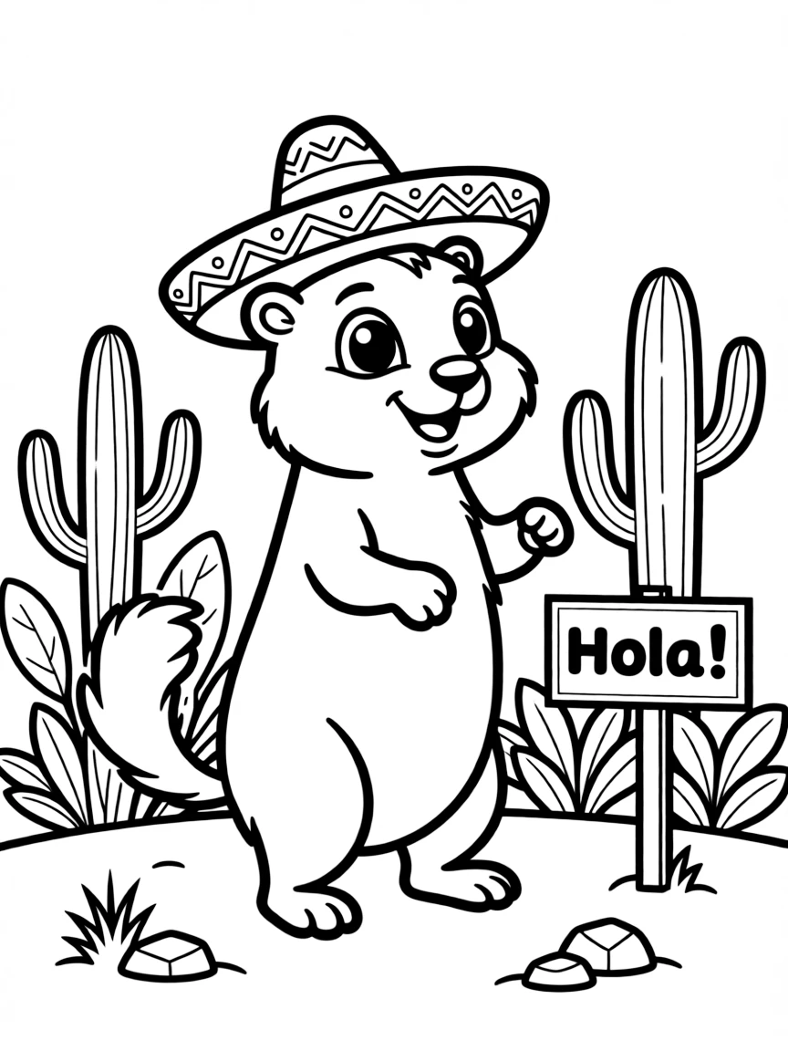 (Mexico) A cute cartoon Mexican prairie dog