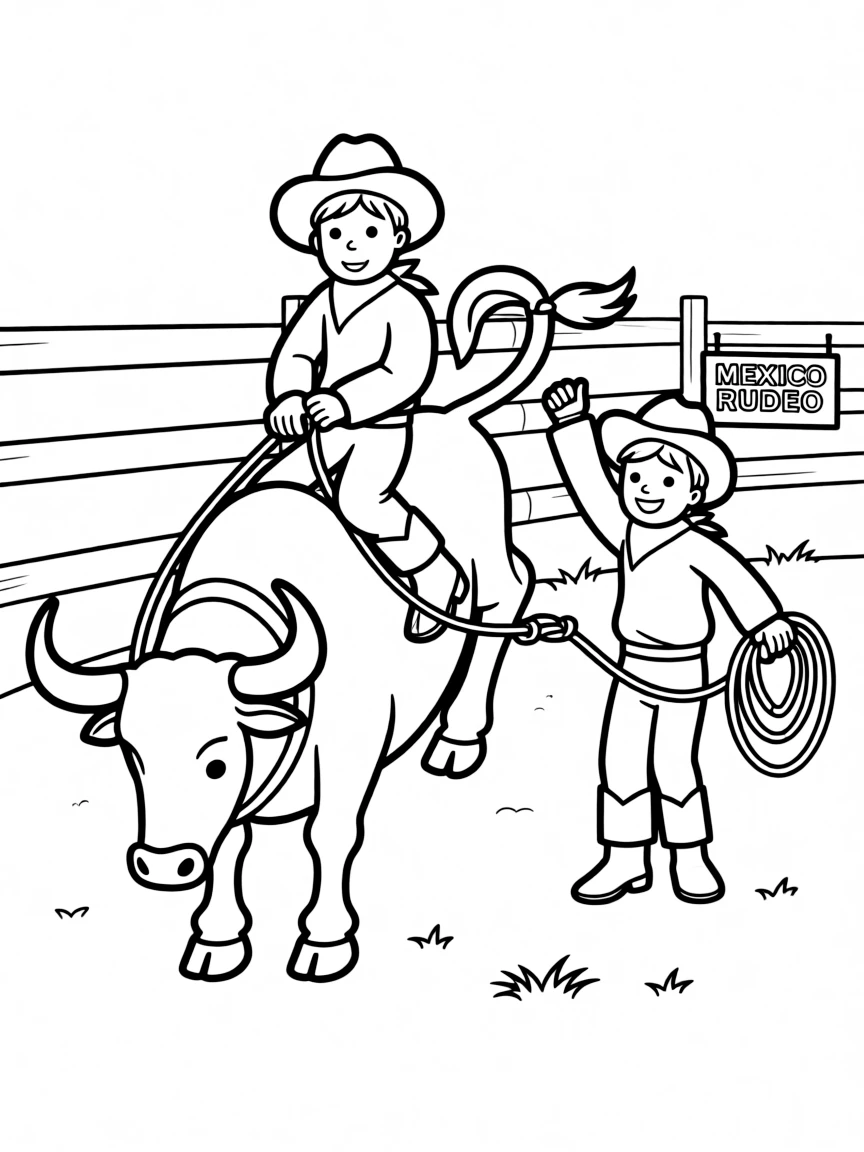 (Mexico) A simple Mexican rodeo scene