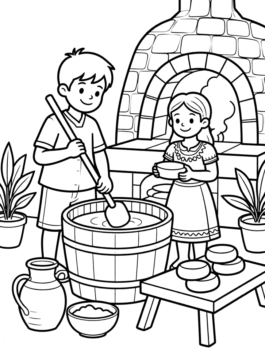 (Mexico) A traditional Mexican soap making scene