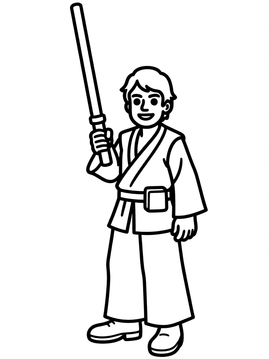 (Star Wars) Luke Skywalker holding a lightsaber