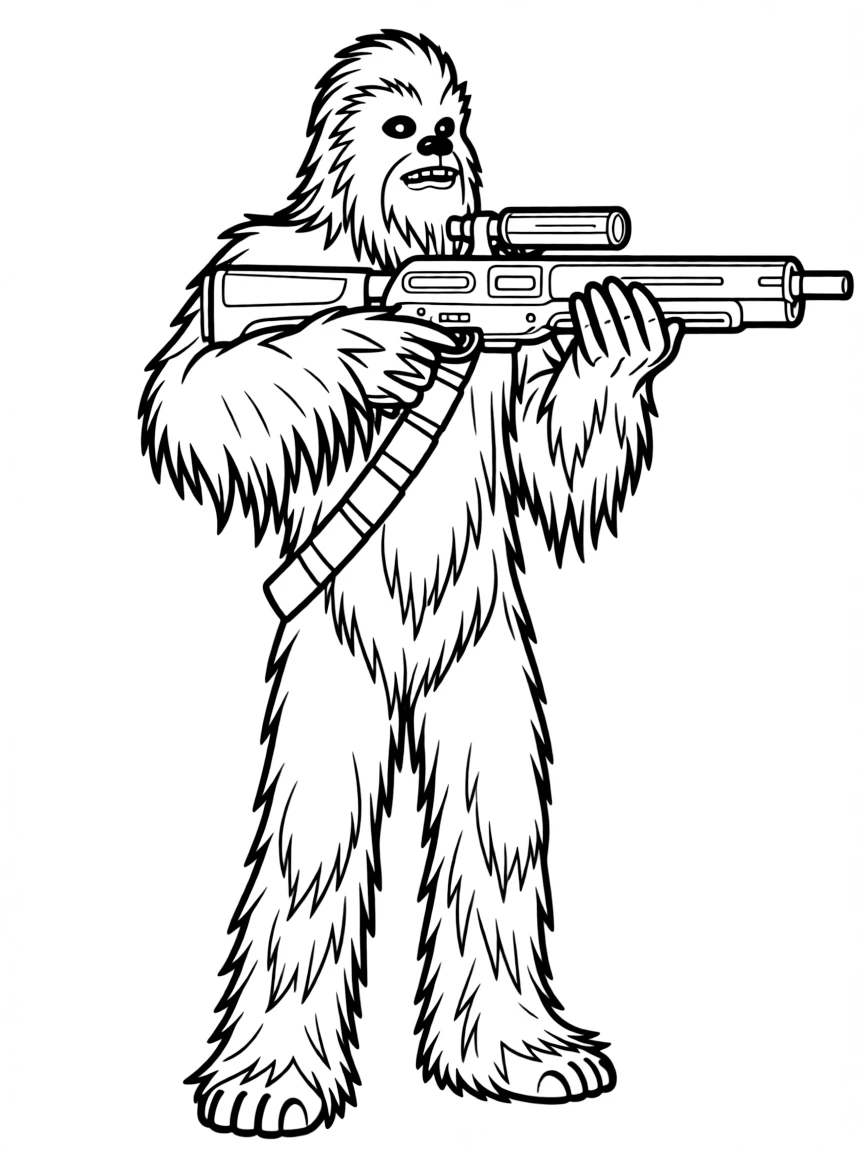 (Star Wars) Chewbacca carrying his bowcaster