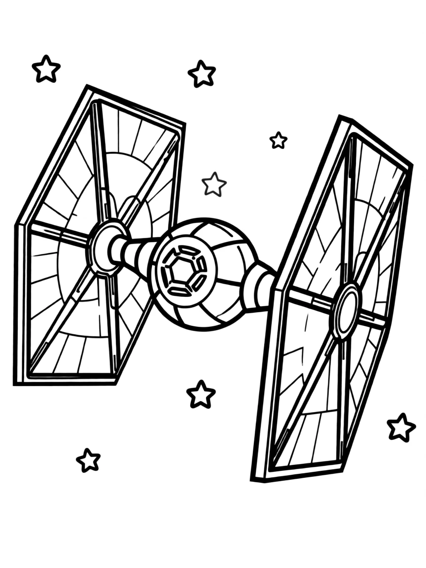 (Star Wars) A TIE Fighter flying through the stars