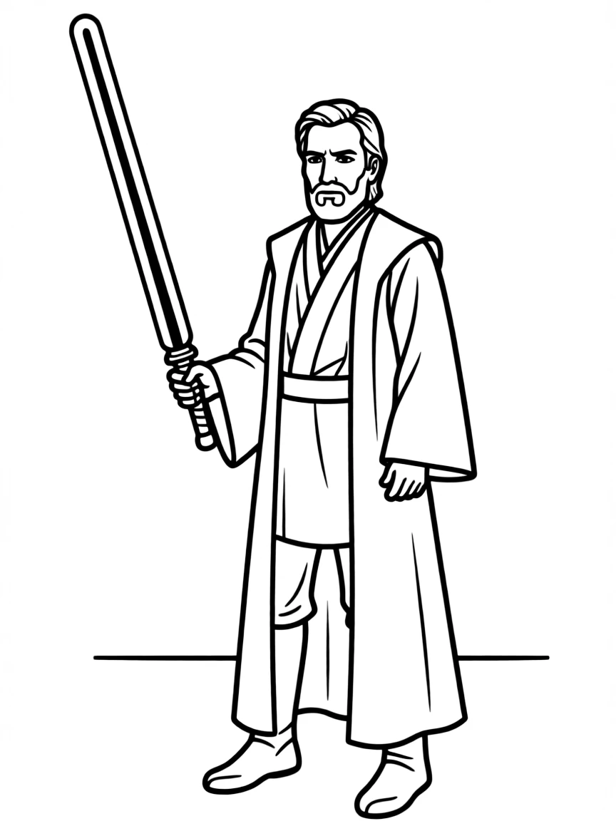 (Star Wars) Obi-Wan Kenobi with his lightsaber drawn