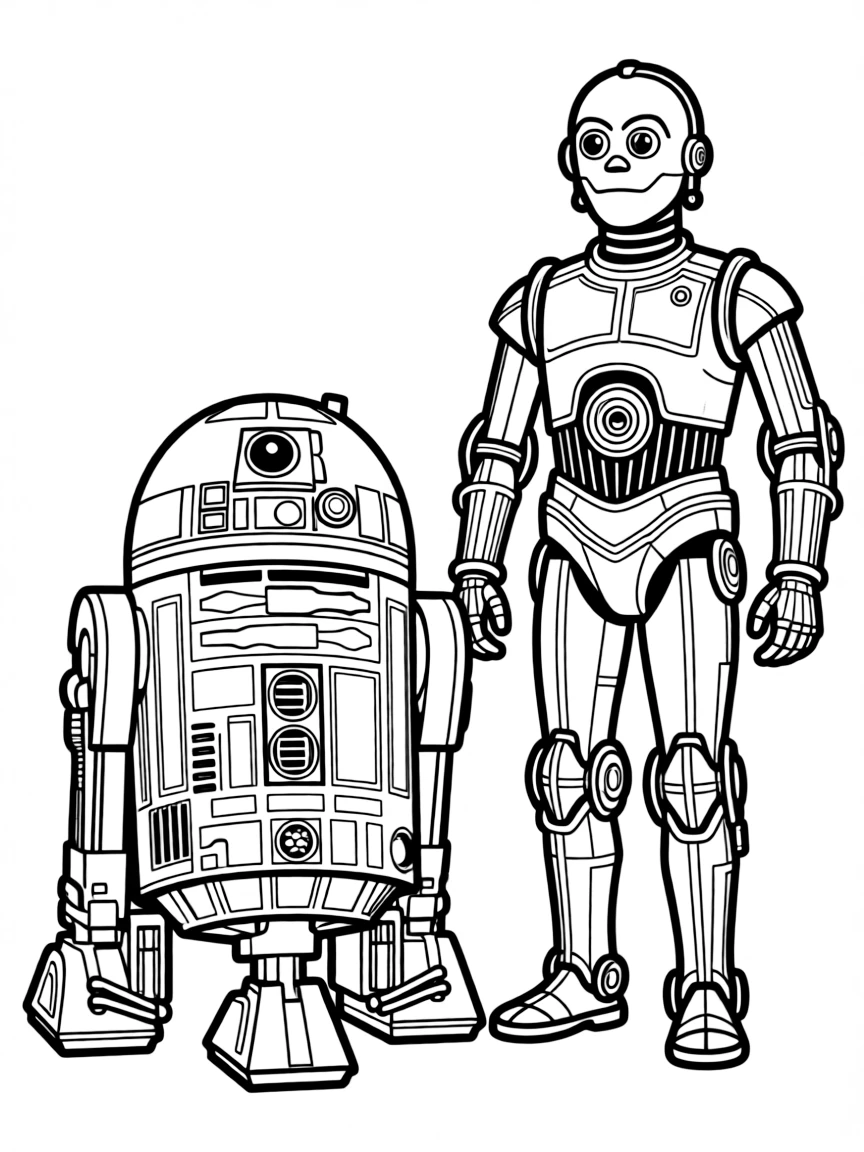(Star Wars) R2-D2 and C-3PO standing side by side