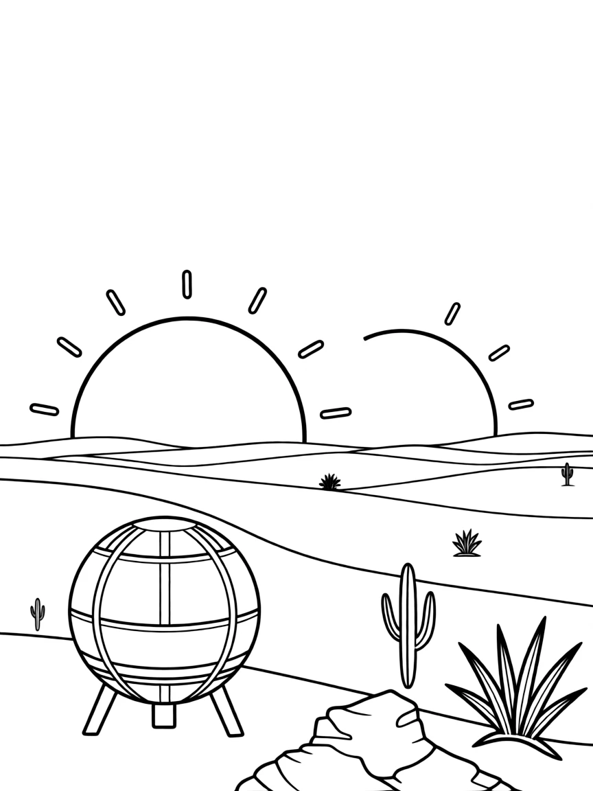 (Star Wars) The twin suns setting over Tatooine