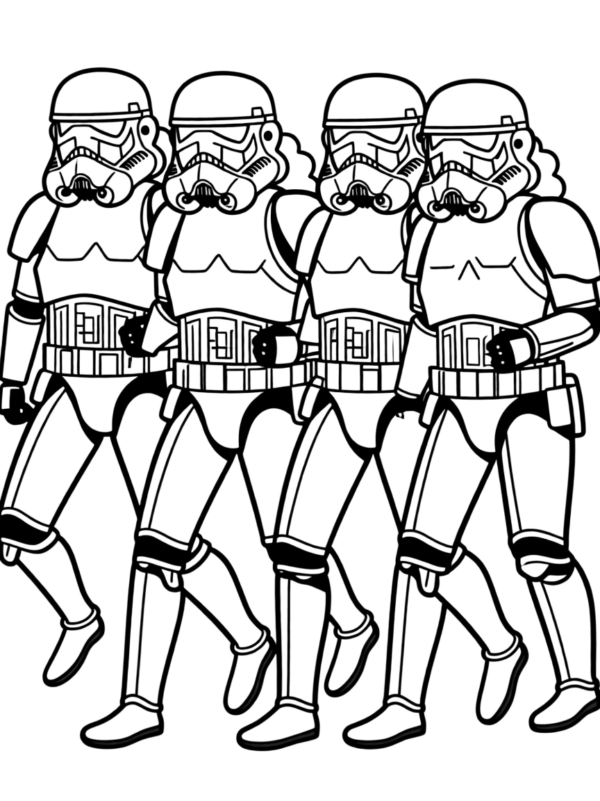 (Star Wars) A group of stormtroopers marching