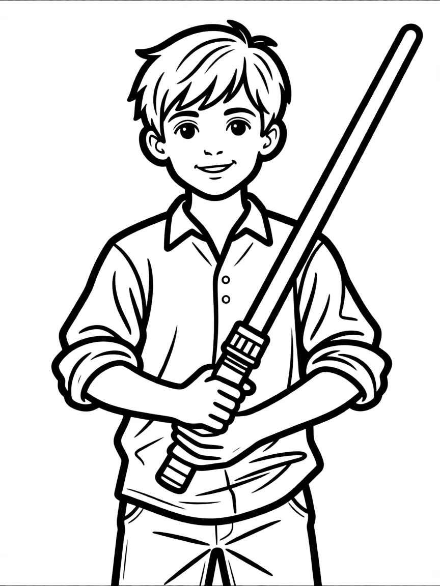 (Star Wars) Finn holding a lightsaber