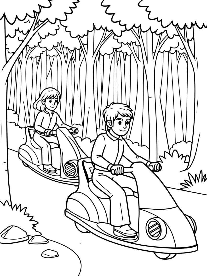(Star Wars) A speeder bike chase through the forest