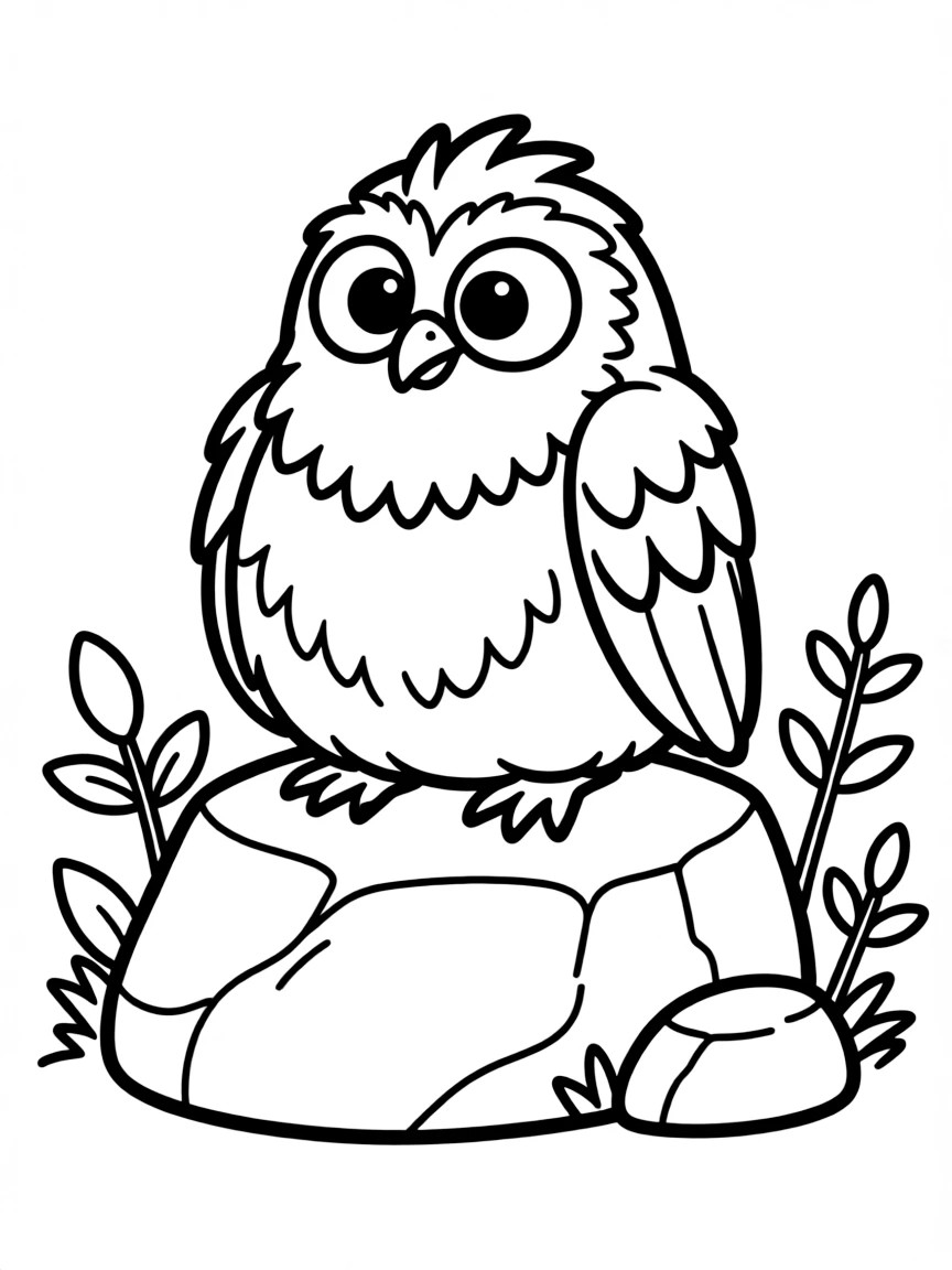 (Star Wars) A porg sitting on a rock