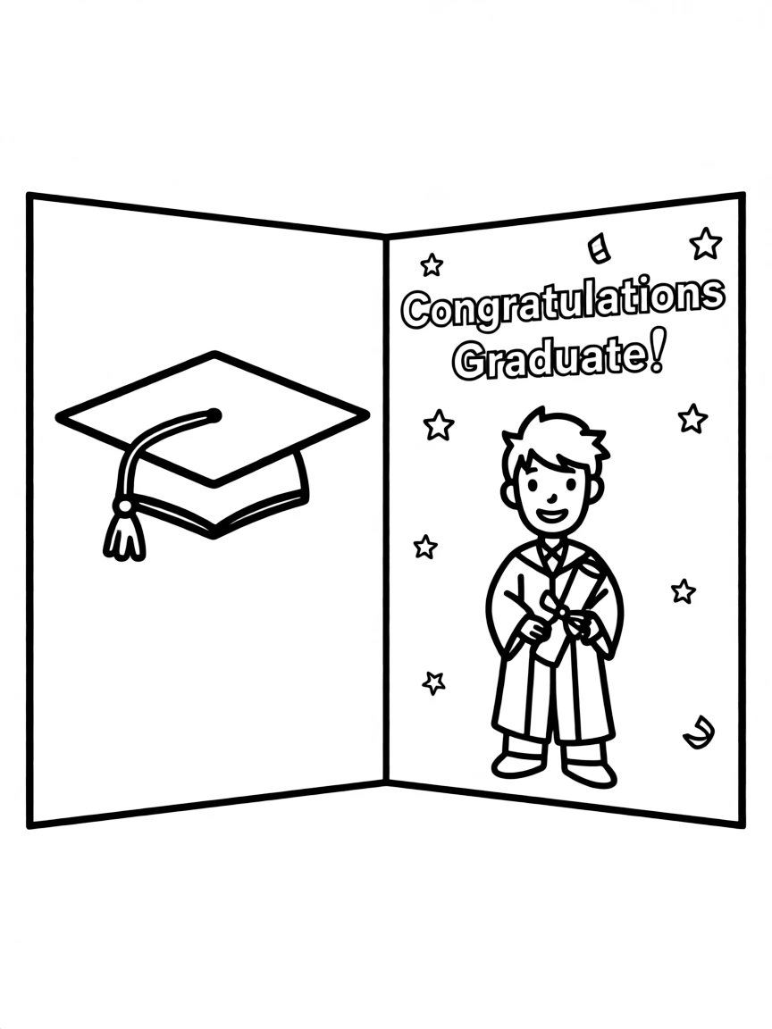 A graduation card to color and give