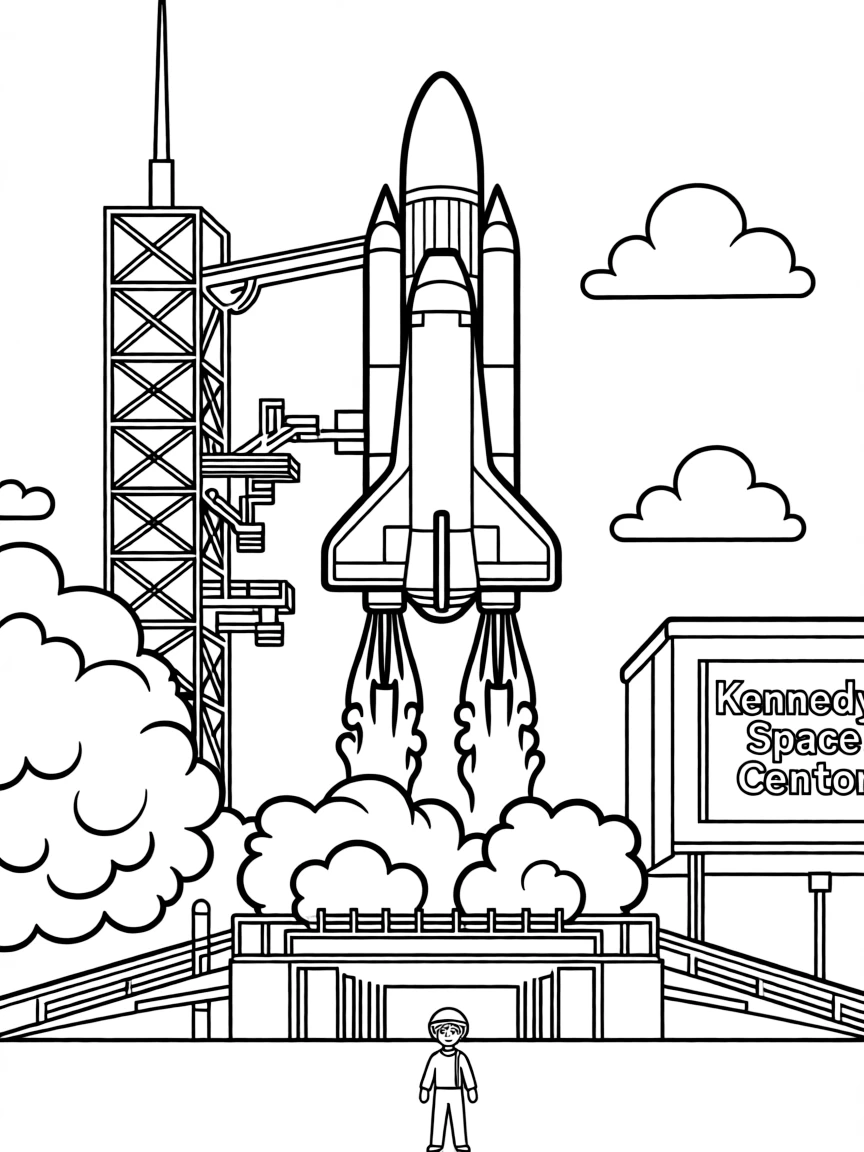 (Florida) A rocket launching from Kennedy Space Center