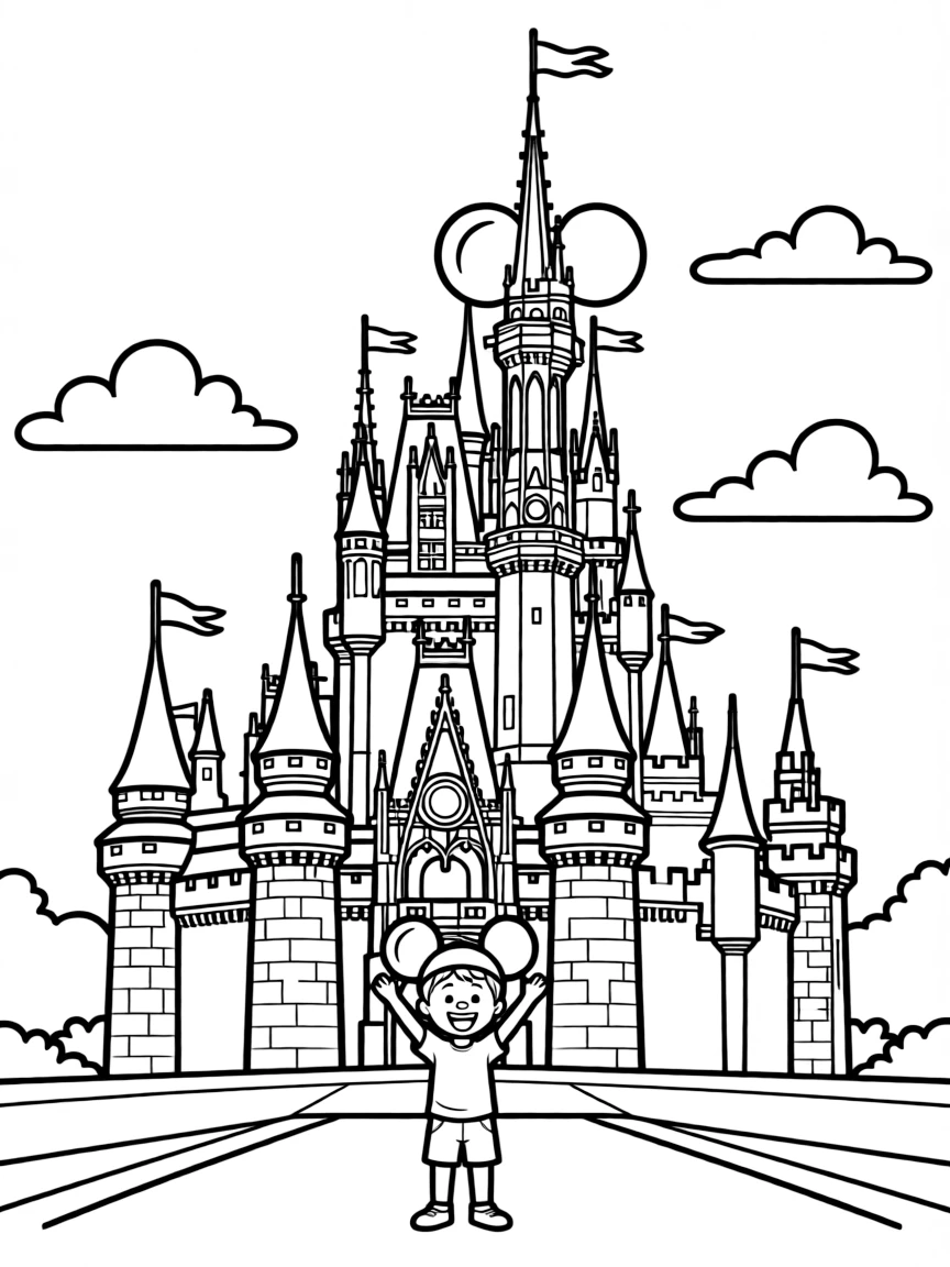 (Florida) Disney World castle with Mickey Mouse ears