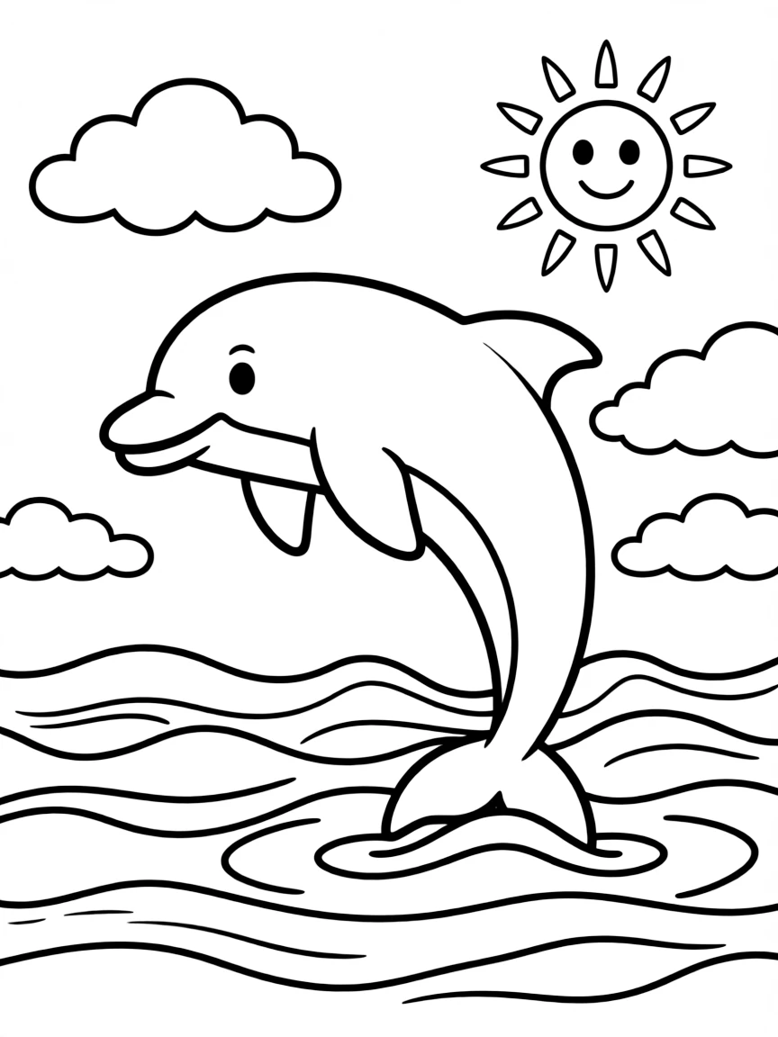 (Florida) A dolphin jumping out of the ocean