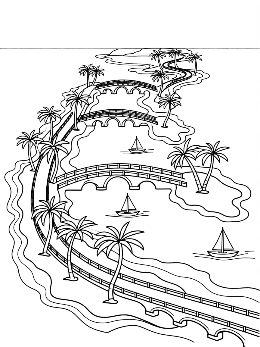 (Florida) The Florida Keys connected by bridges