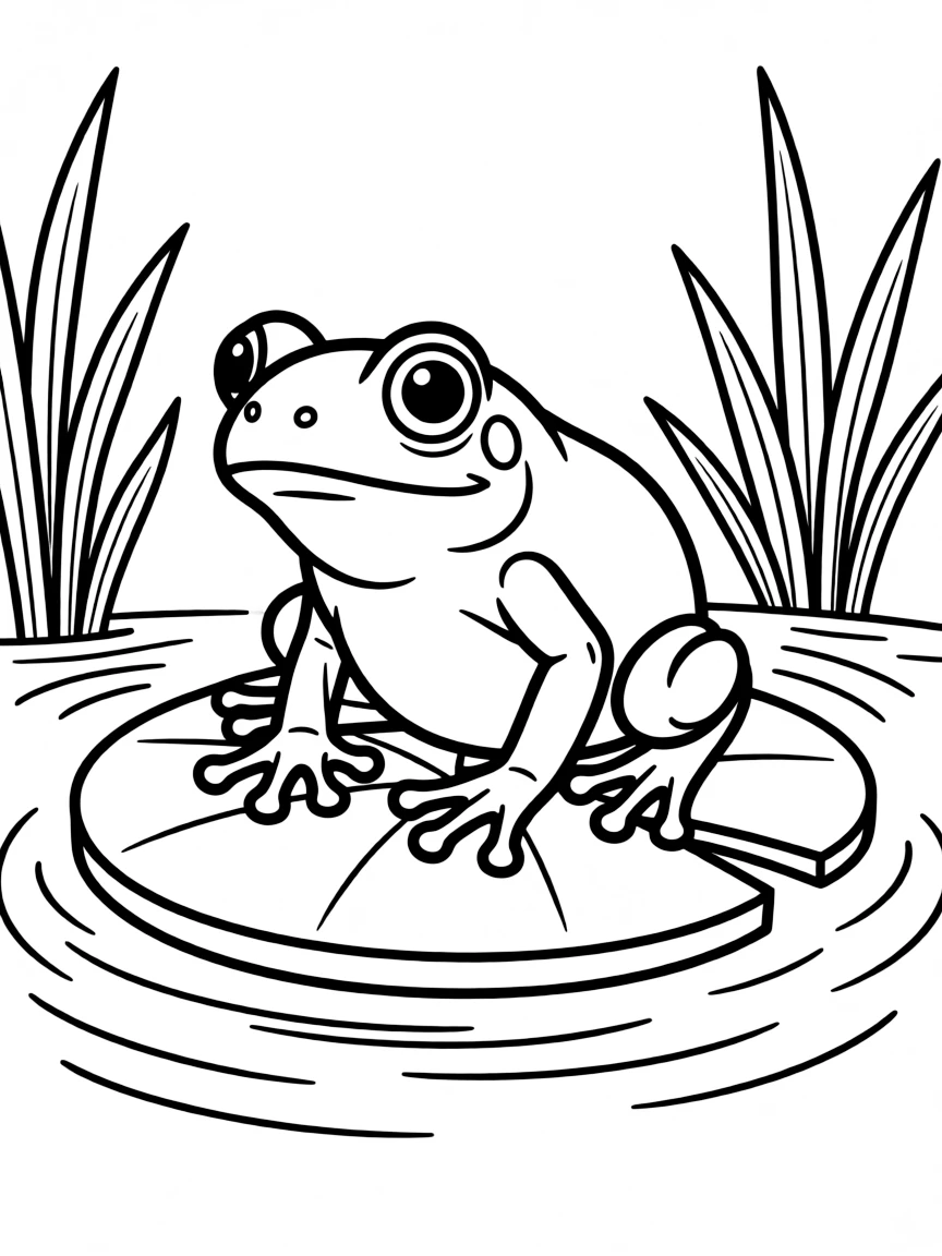 (Florida) A Cuban tree frog sitting on a lily pad