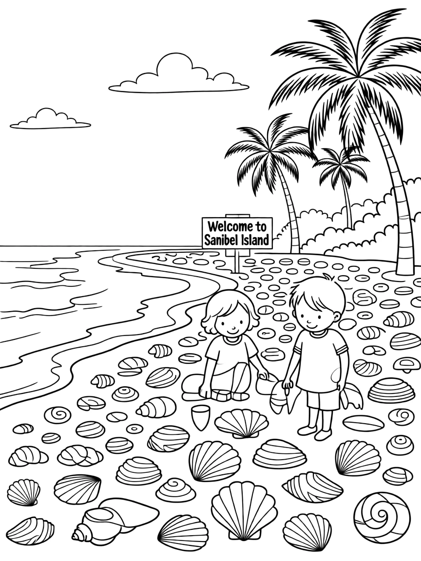 (Florida) Sanibel Island covered in seashells