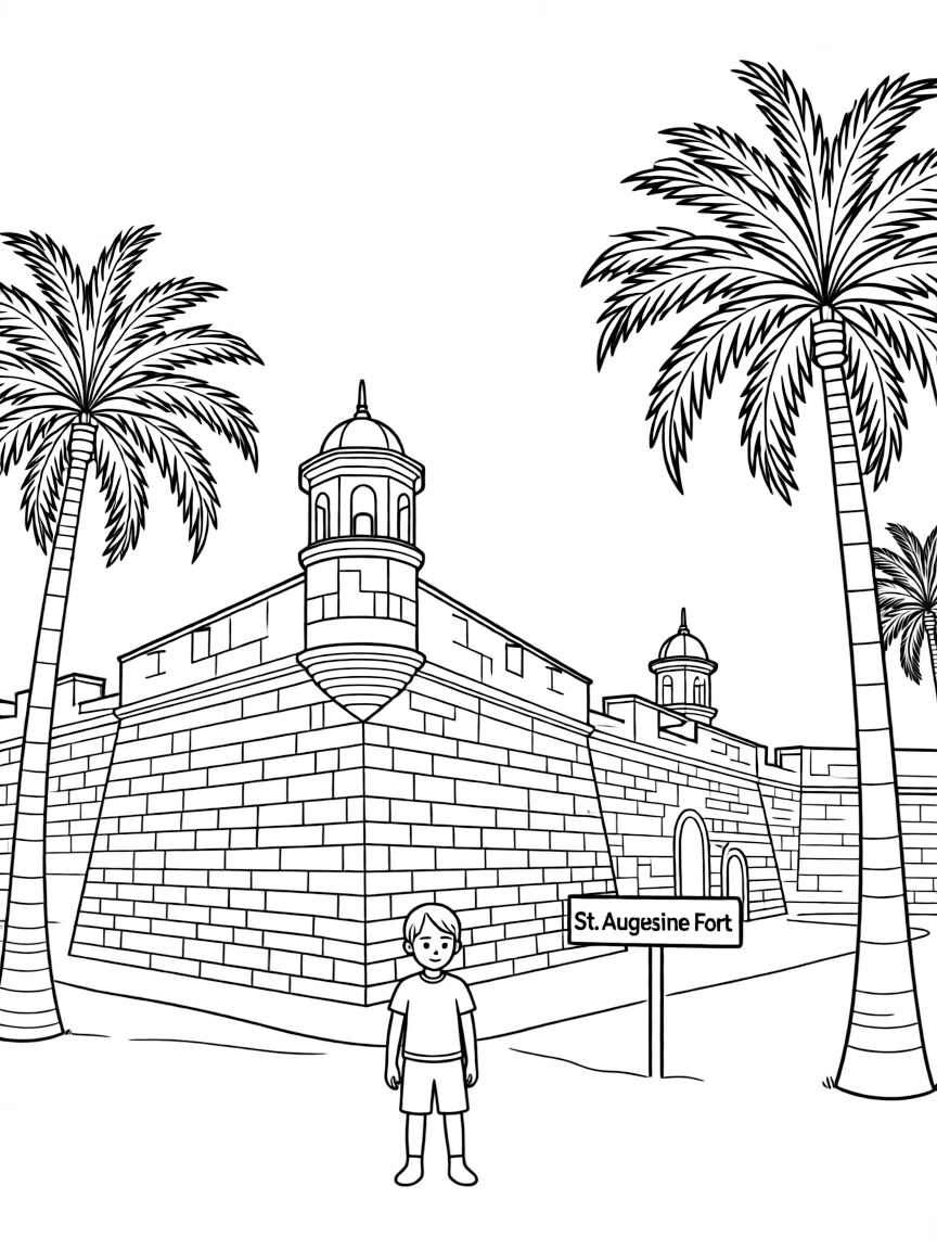 (Florida) The St. (Florida) Augustine fort with Spanish architecture