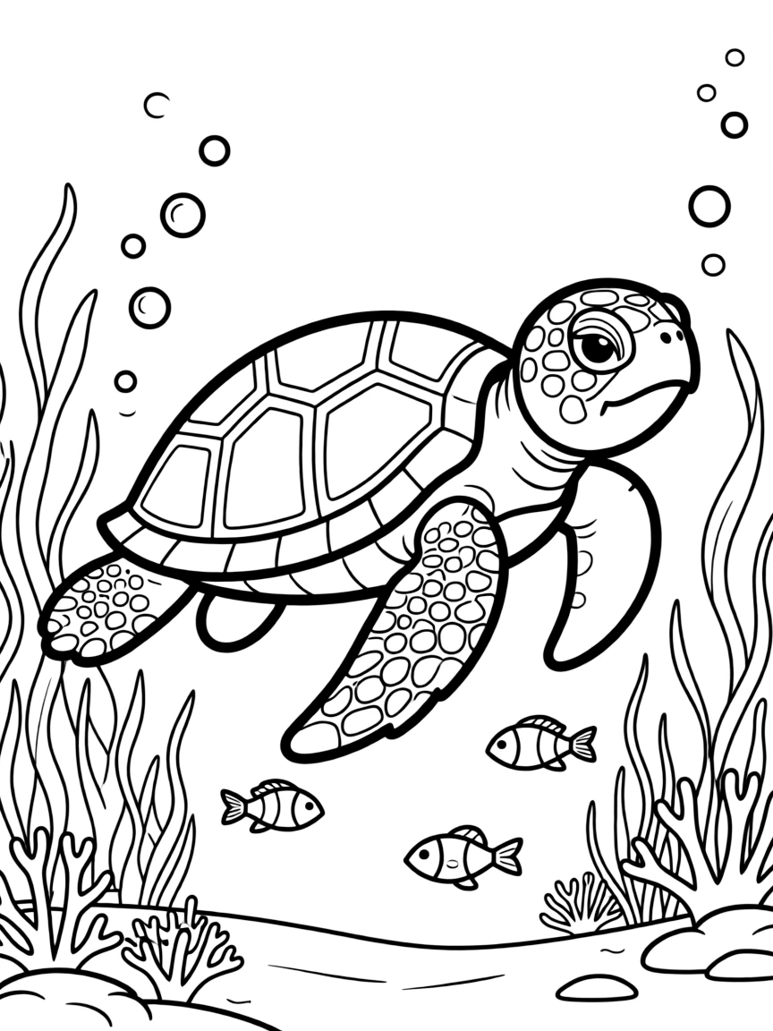 (Florida) A loggerhead sea turtle swimming underwater