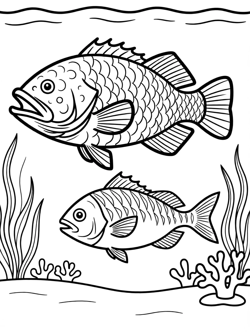 (Florida) Underwater scene with grouper and snapper fish