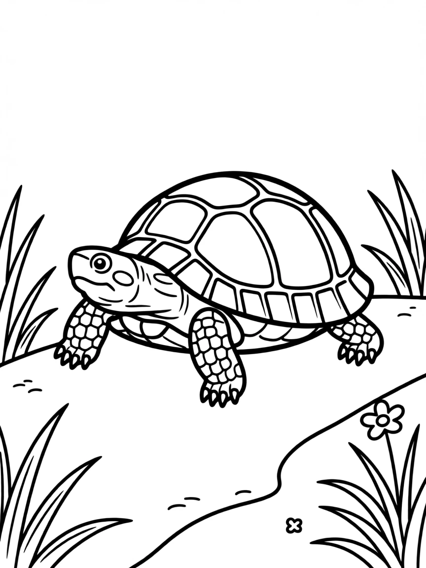 (Florida) A Florida box turtle crossing a path
