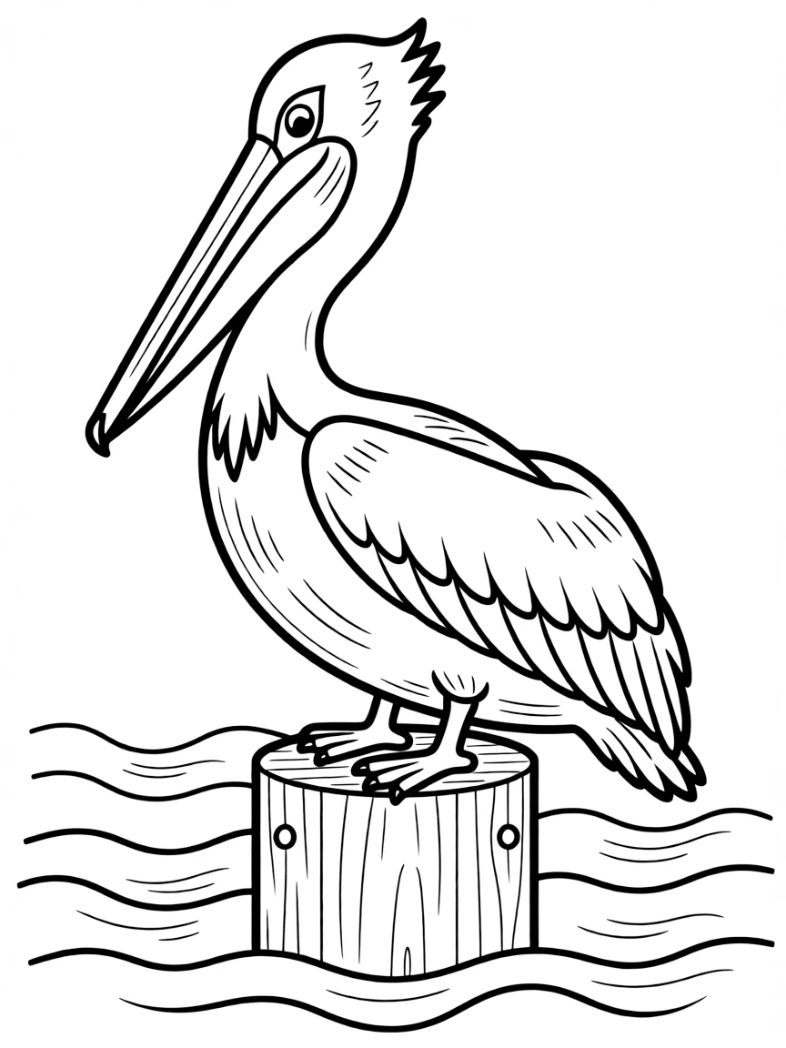 (Florida) A brown pelican sitting on a dock post