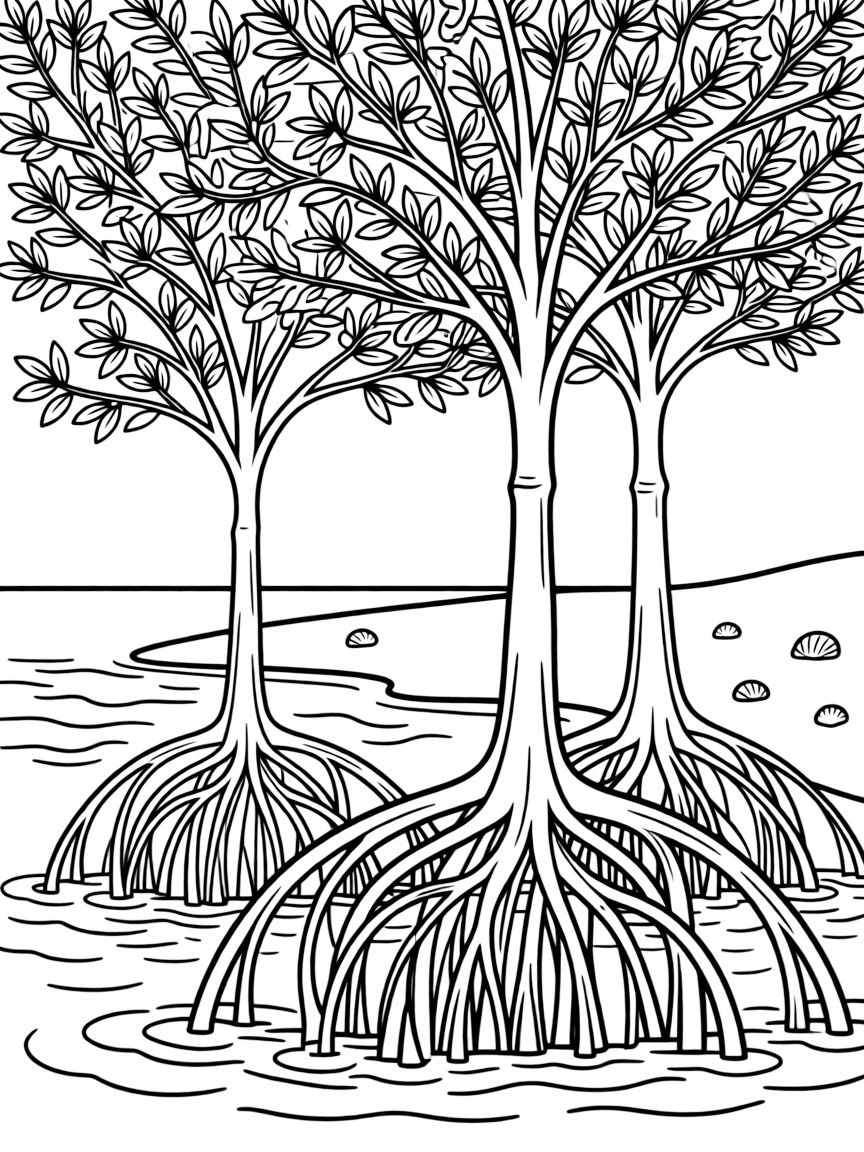 (Florida) Mangrove trees with their root systems showing
