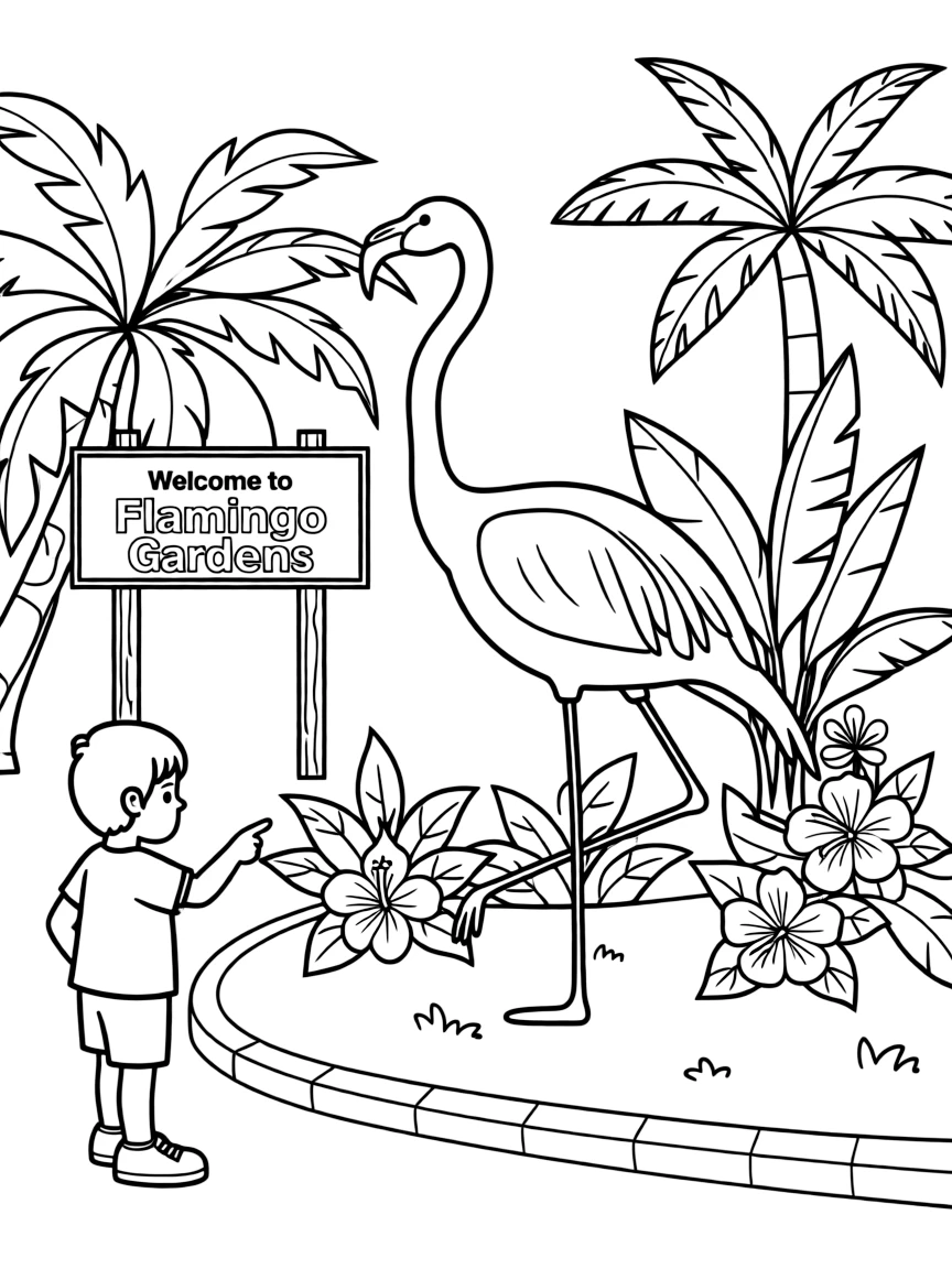 (Florida) Flamingo gardens with tropical plants