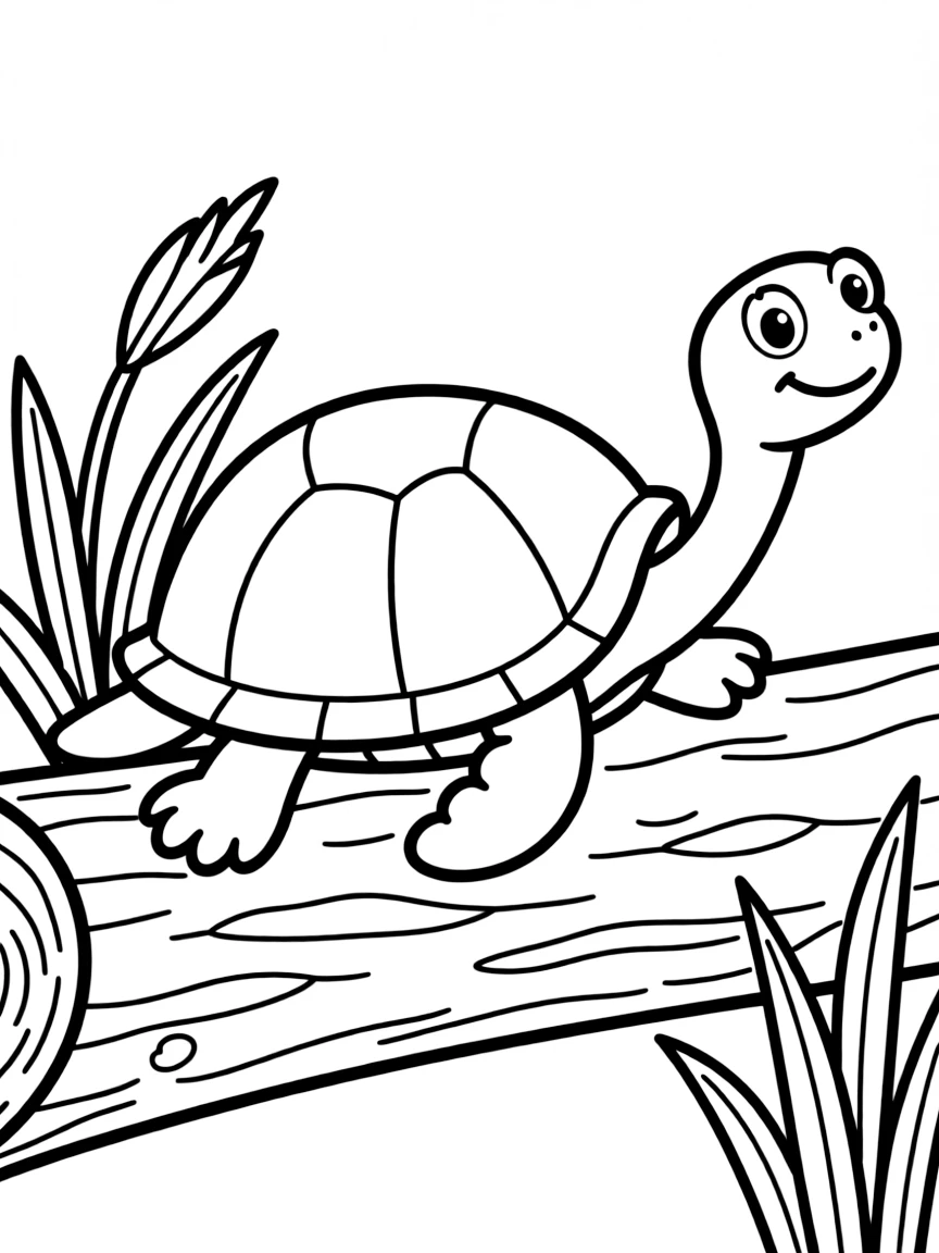 (Florida) A Florida softshell turtle on a log