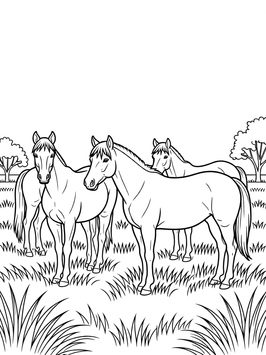 (Florida) Wild horses on Paynes Prairie