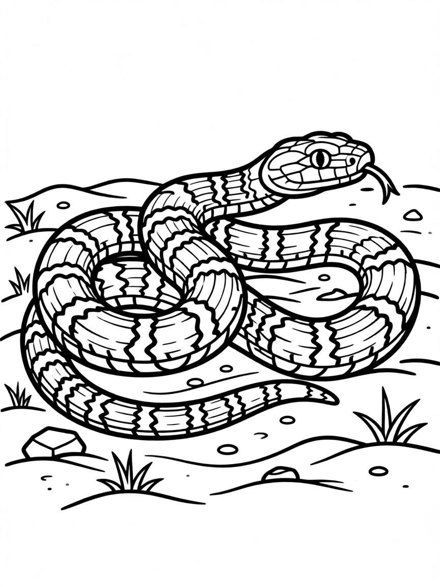 (Florida) A Florida kingsnake coiled on sandy ground