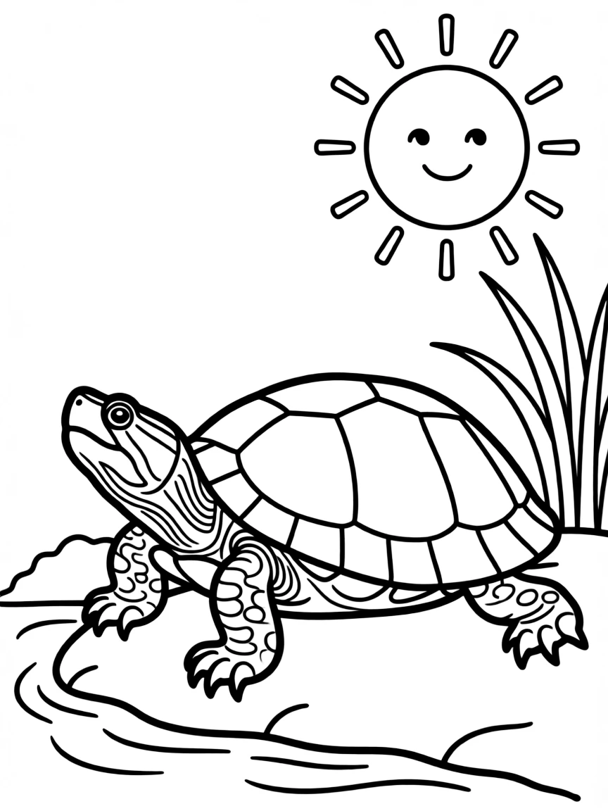 (Florida) A Florida cooter turtle basking in sunshine
