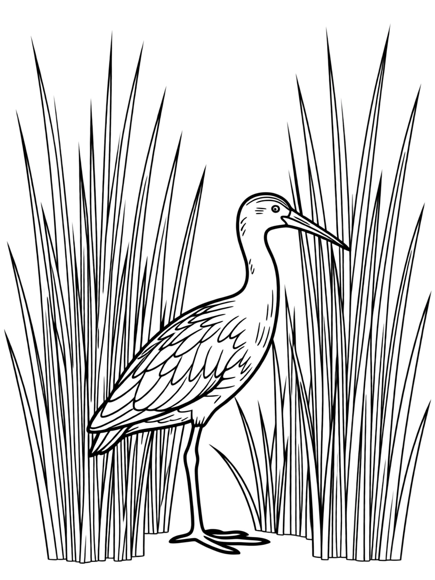 (Florida) A king rail hiding in sawgrass marsh