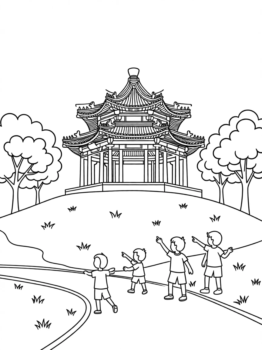(Beijing) Jingshan Park pavilion on a hill