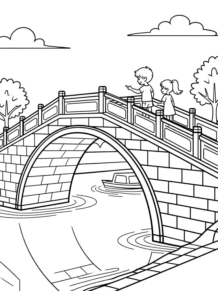 (Shanghai) Historic stone bridge over water