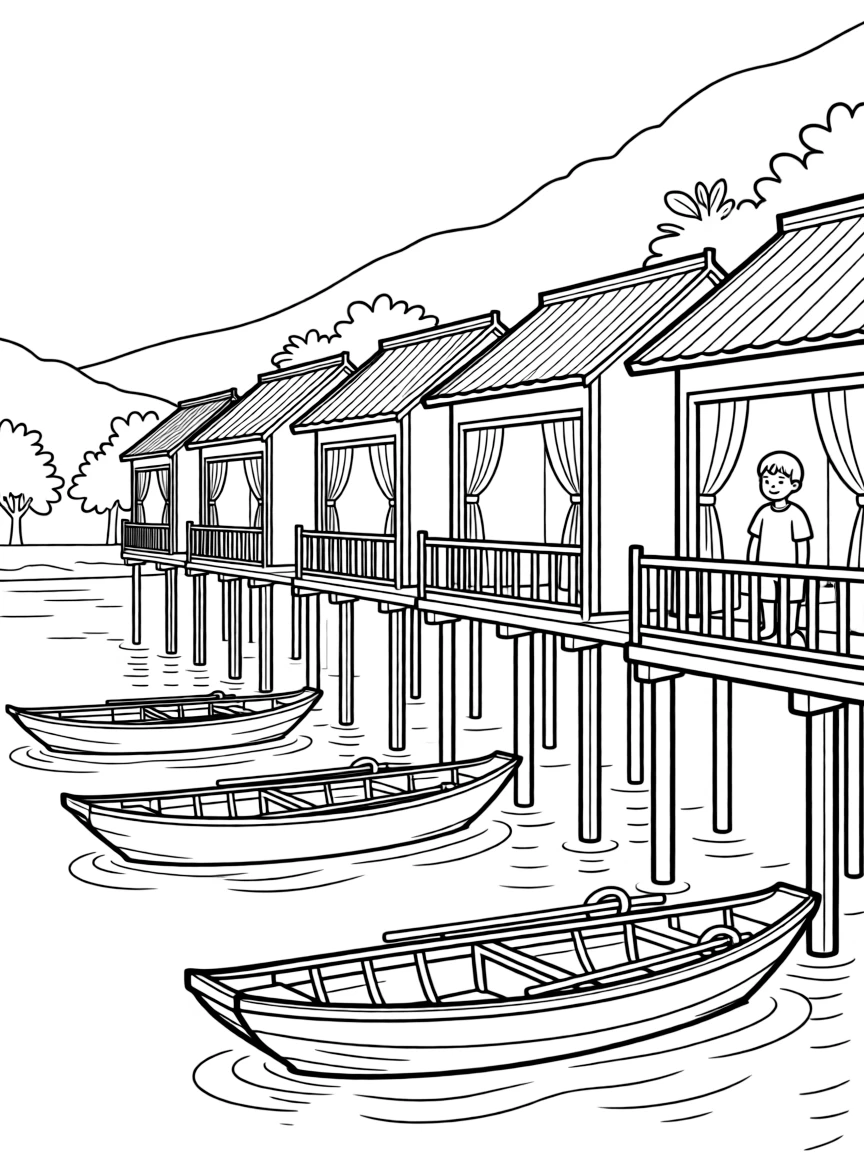 (Chongqing) Traditional stilted houses over water