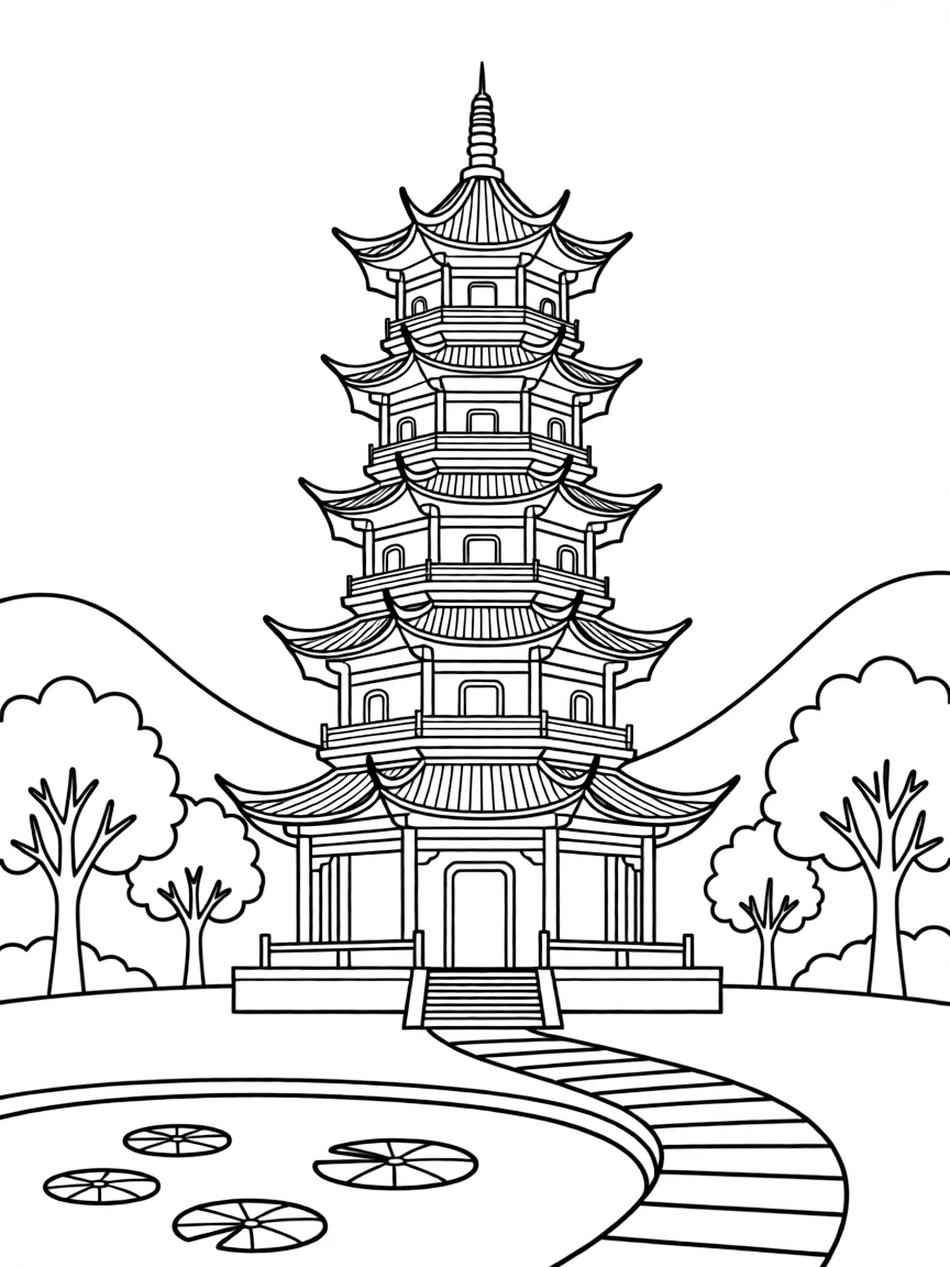 (Liaoning) Traditional Chinese pagoda in park