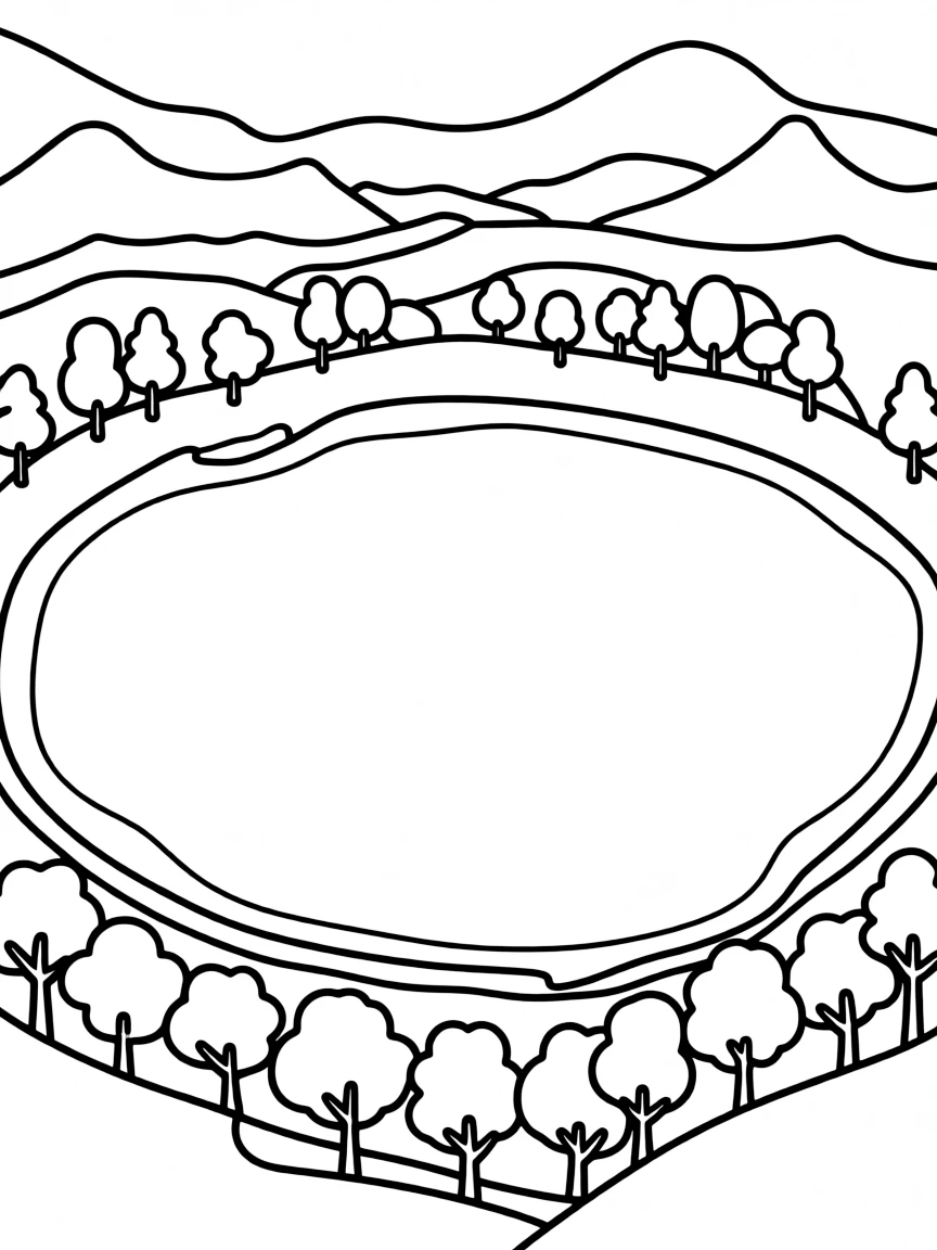 (Jilin) Heavenly Lake crater lake outline