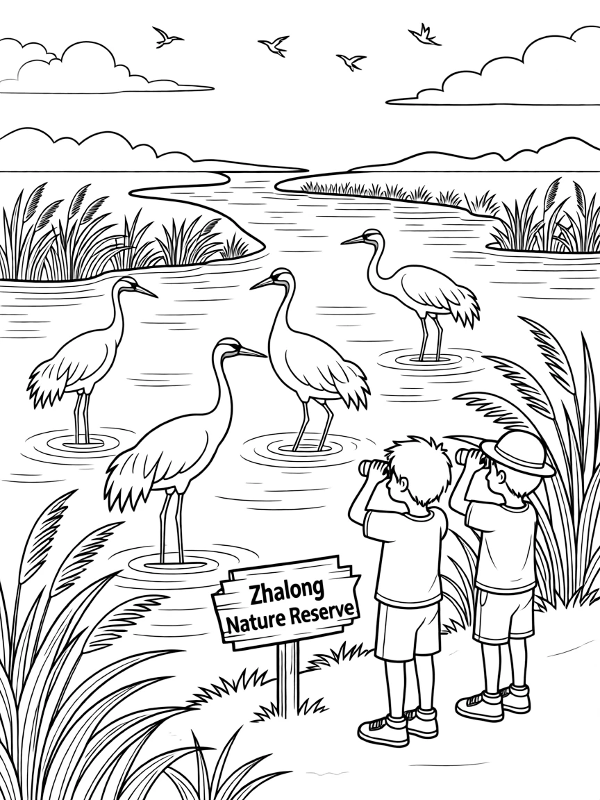 (Heilongjiang) Zhalong Nature Reserve with red-crowned cranes
